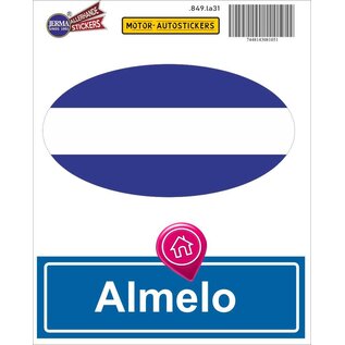 JERMA allerhandestickers Almelo steden vlaggen auto stickers set van 2 stickers