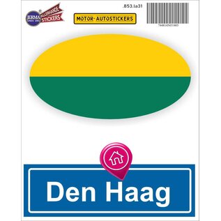 JERMA allerhandestickers Den Haag steden vlaggen auto stickers set van 2 stickers