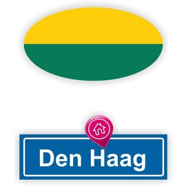 JERMA allerhandestickers Den Haag steden vlaggen auto stickers set van 2