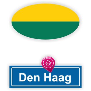 JERMA allerhandestickers Den Haag steden vlaggen auto stickers set van 2 stickers