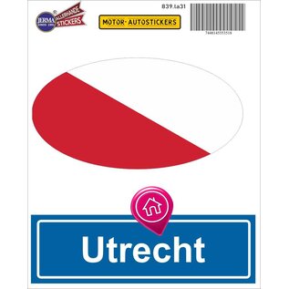 JERMA allerhandestickers Utrecht steden vlaggen auto stickers set van 2