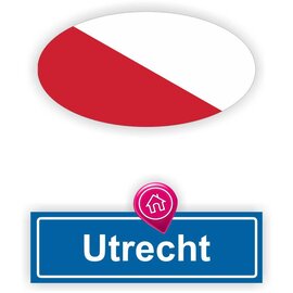 JERMA allerhandestickers Utrecht steden vlaggen auto stickers set van 2