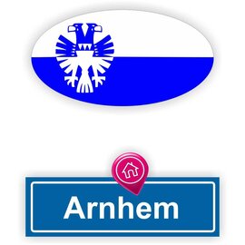 JERMA allerhandestickers Arnhem steden vlaggen auto stickers set van 2