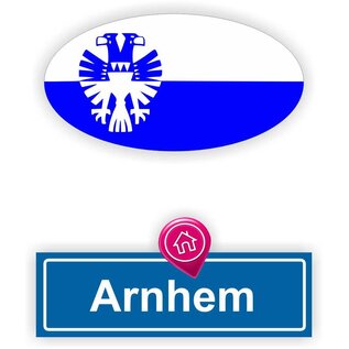 JERMA allerhandestickers Arnhem steden vlaggen auto stickers set van 2 stickers