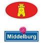 JERMA allerhandestickers Middelburg steden vlaggen auto stickers set van 2 stickers