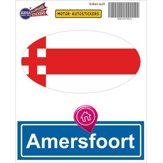 JERMA allerhandestickers Amersfoort steden vlaggen auto stickers set van 2 stickers