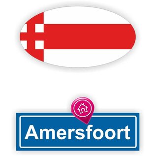 JERMA allerhandestickers Amersfoort steden vlaggen auto stickers set van 2 stickers