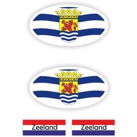 JERMA allerhandestickers Provincie Zeeland vlaggen auto sticker set.