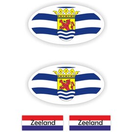 JERMA allerhandestickers Provincie Zeeland vlaggen auto sticker set.