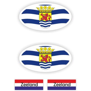 JERMA allerhandestickers Provincie Zeeland vlaggen auto sticker set.