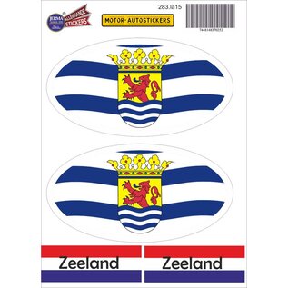 JERMA allerhandestickers Provincie Zeeland vlaggen auto sticker set.