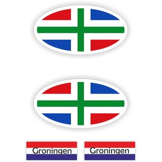 JERMA allerhandestickers Provincie Groningen vlaggen auto sticker set.