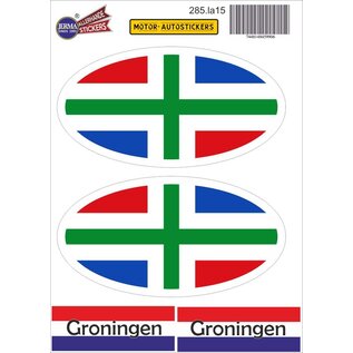 JERMA allerhandestickers Provincie Groningen vlaggen auto sticker set.