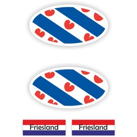 JERMA allerhandestickers Provincie Friesland vlaggen auto sticker set.