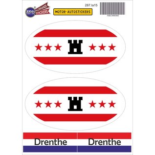 JERMA allerhandestickers Provincie Drenthe vlaggen auto sticker set.