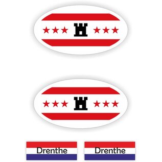 JERMA allerhandestickers Provincie Drenthe vlaggen auto sticker set.