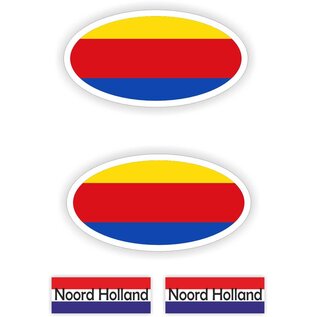 JERMA allerhandestickers Provincie Noord Holland vlaggen auto sticker set.