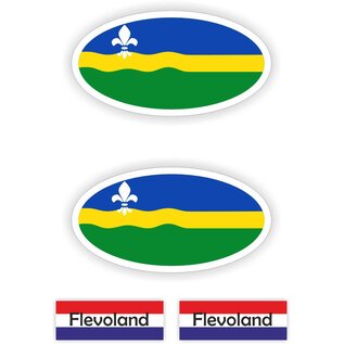 JERMA allerhandestickers Provincie Flevoland vlaggen auto sticker set.