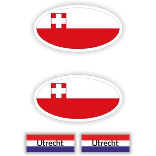 JERMA allerhandestickers Provincie Utrecht vlaggen auto sticker set.