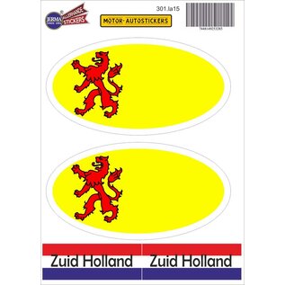 JERMA allerhandestickers Provincie Zuid Holland vlaggen auto sticker set.