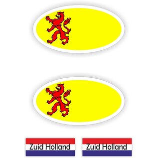 JERMA allerhandestickers Provincie Zuid Holland vlaggen auto sticker set.