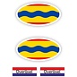 JERMA allerhandestickers Provincie Overijssel vlaggen auto sticker set.