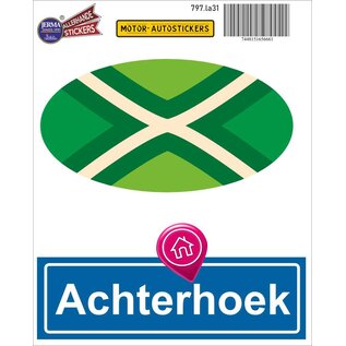 JERMA allerhandestickers Achterhoek streek vlaggen auto stickers set van 2 stickers