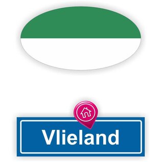 JERMA allerhandestickers Vlieland vlaggen auto stickers set van 2 stickers