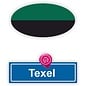 JERMA allerhandestickers Texel eiland vlaggen auto stickers set van 2 stickers