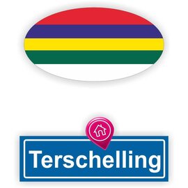 JERMA allerhandestickers Terschelling eiland vlaggen stickers