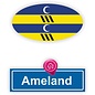 JERMA allerhandestickers Ameland eiland vlaggen auto stickers set van 2 stickers