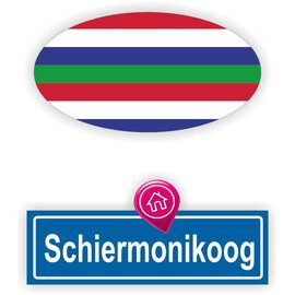 JERMA allerhandestickers Schiermonnikoog vlag auto stickers set van 2