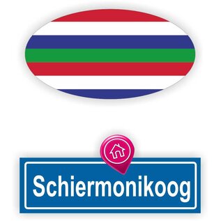 JERMA allerhandestickers Schiermonnikoog eiland vlaggen auto stickers set van 2 stickers