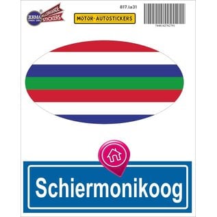 JERMA allerhandestickers Schiermonnikoog eiland vlaggen auto stickers set van 2 stickers