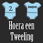 JERMA allerhandestickers Geboorte raamsticker Hoera een tweeling 2 jongens