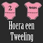 JERMA allerhandestickers Geboorte raamsticker Hoera een tweeling 2 meisjes