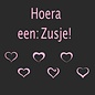 JERMA allerhandestickers Geboorte sticker Hoera een zusje rosé