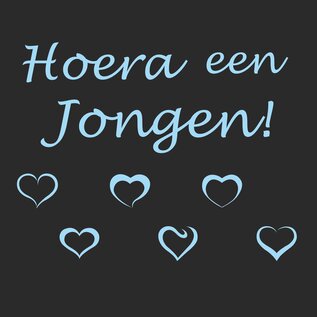 JERMA allerhandestickers Geboorte sticker Hoera een jongen zacht blauw