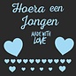 JERMA allerhandestickers Geboorte sticker Hoera een jongen Made withe Love, zacht blauw