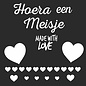 JERMA allerhandestickers Geboorte sticker Hoera een meisje Made withe Love, Wit.