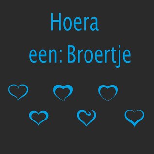 JERMA allerhandestickers Geboorte sticker Hoera een broertje blauw kobalt