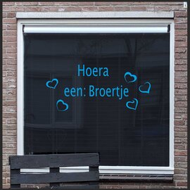 JERMA allerhandestickers Hoera een broertje blauw kobalt.