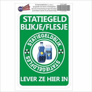 JERMA allerhandestickers Statiegeld fles/blik hier inleveren sticker