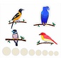 JERMA allerhandestickers Tropische vogel raamstickers op tak met stippen.