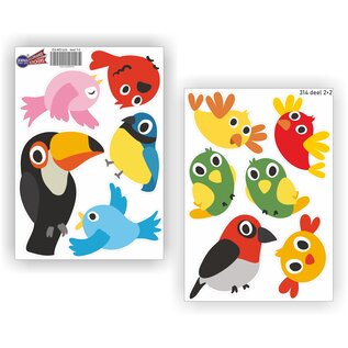 JERMA allerhandestickers Vogelbescherming raamstickers set  vrolijke vogels