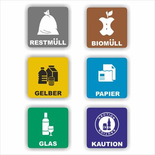 JERMA allerhandestickers Recycling afvalbak stickers incl. statiegeld DUITS