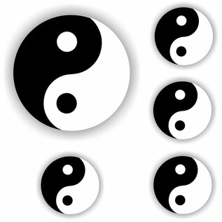 JERMA allerhandestickers Yin-Yang sticker set 5 stuks.