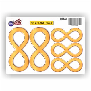 JERMA allerhandestickers Infiniti sticker set 5 stuks kleur goud geel
