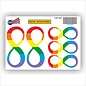 JERMA allerhandestickers Infiniti sticker set 5 stuks Regenboog kleuren