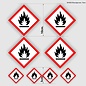JERMA allerhandestickers Brandbaar, vlam sticker set 8 stuks.  rood, wit GHS02- etikettering
